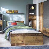 Wooden Wardrobe With 2 Doors And 2 Drawers - Brooklyn