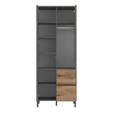 Wooden Wardrobe With 2 Doors And 2 Drawers - Darwin