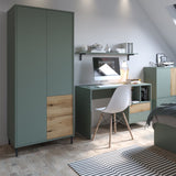 Wooden Wardrobe With 2 Doors And 2 Drawers - Darwin