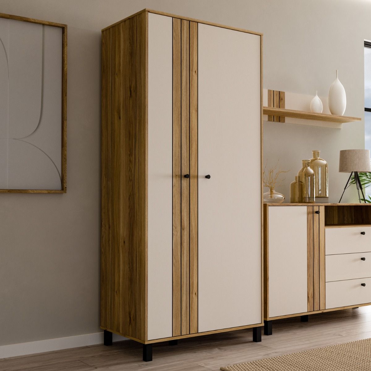 Wooden Wardrobe With 2 Doors - Grafton