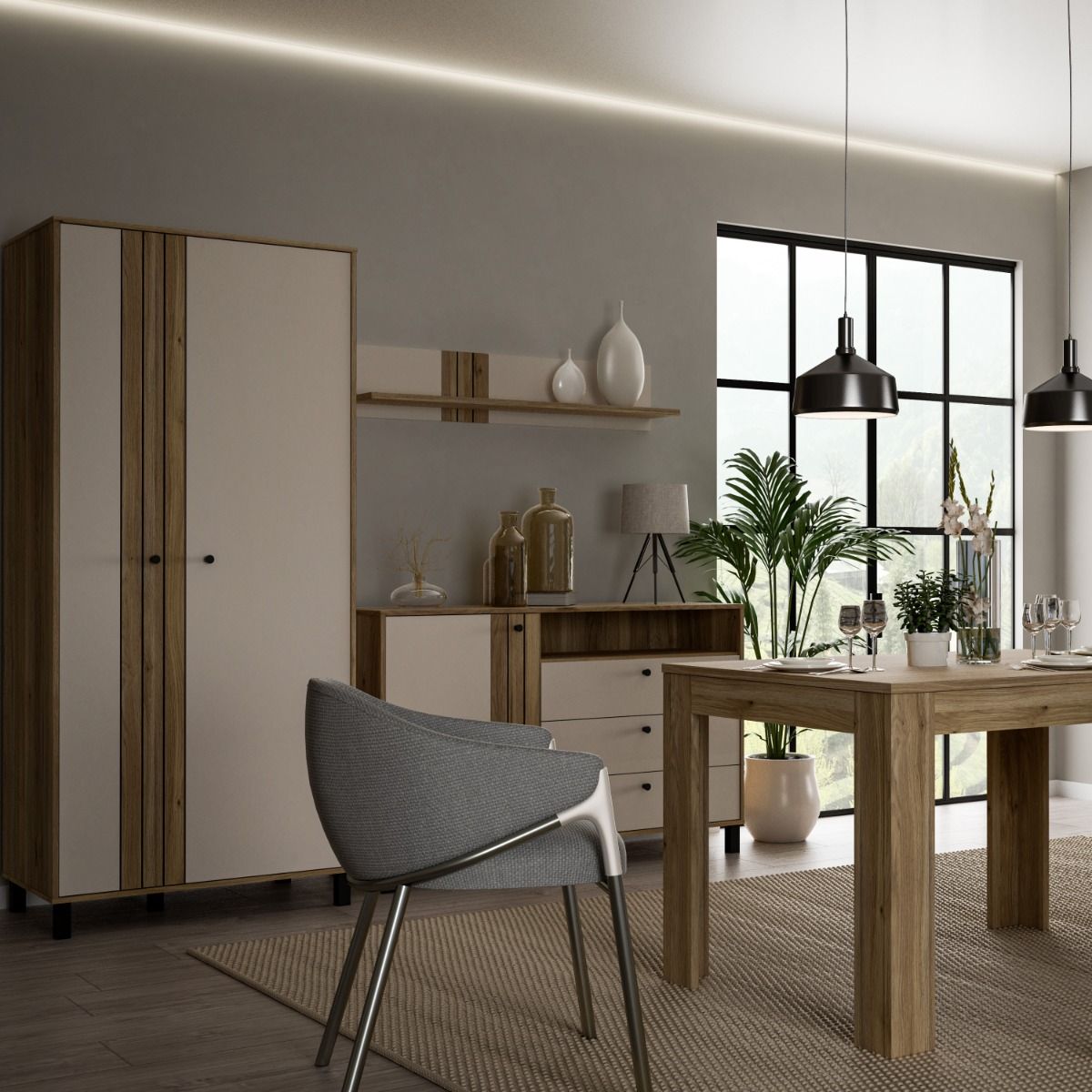 Wooden Wardrobe With 2 Doors - Grafton