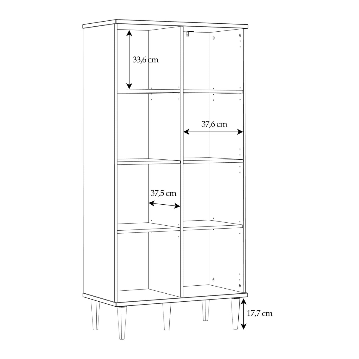 Wooden Wardrobe With 2 Doors With Rattan Effect Front - Calasetta