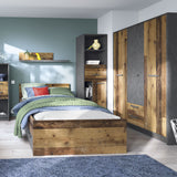 Wooden Wardrobe With 3 Doors And 2 Drawers - Brooklyn