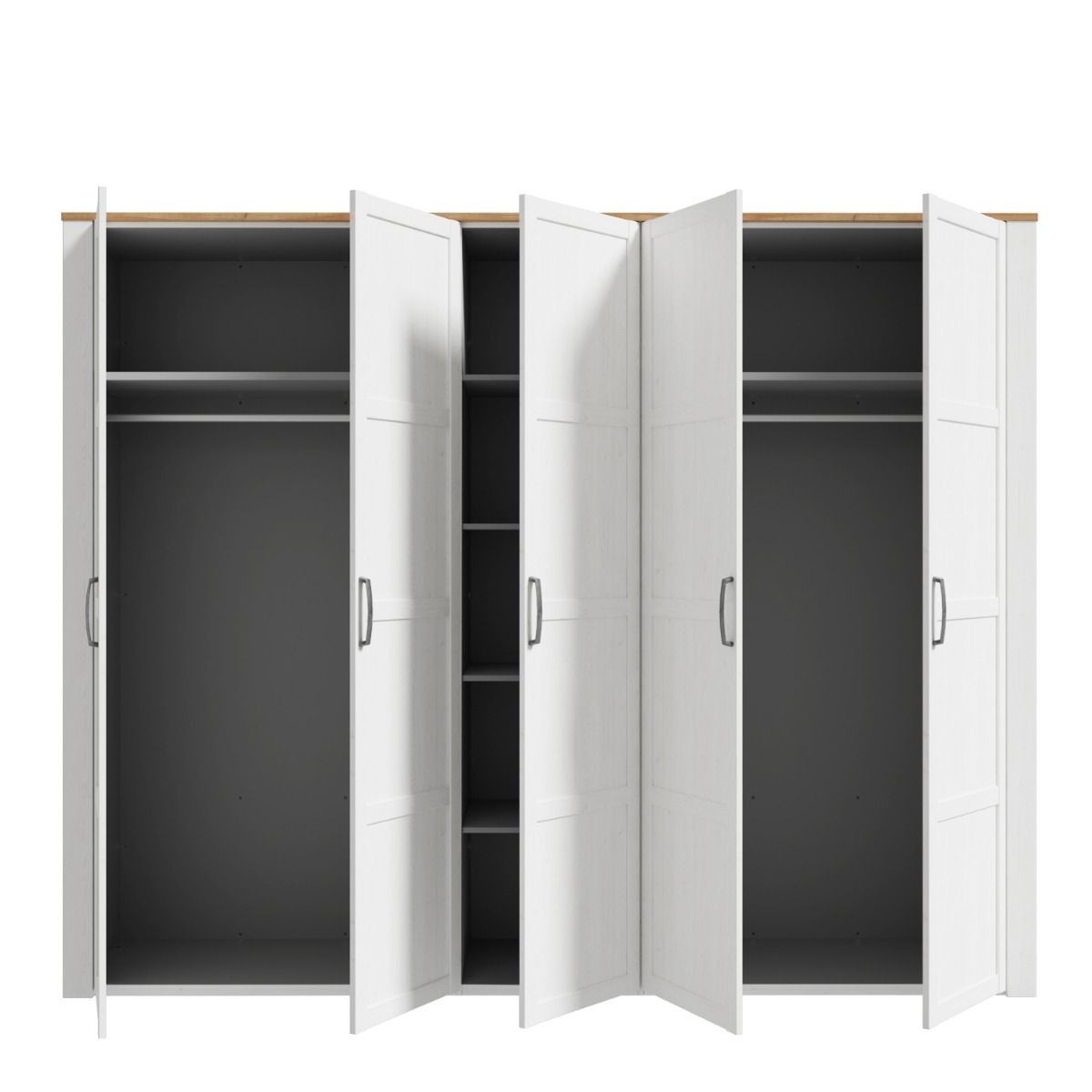 Wooden Wardrobe Large With 5 Doors - Bohol