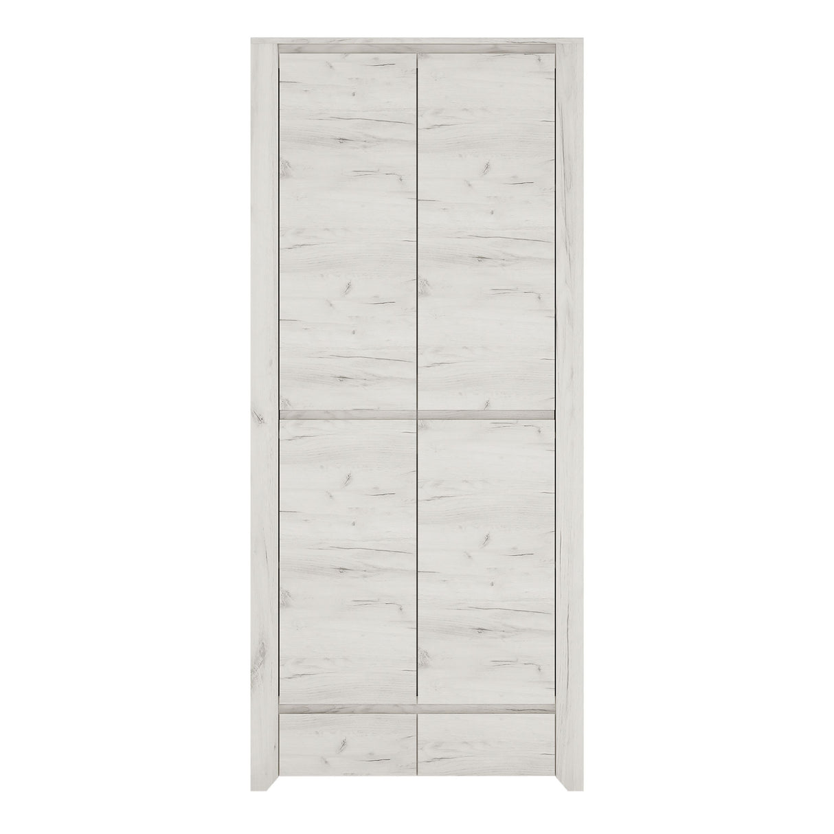 Wooden Wardrobe With 2 Doors And 2 Drawers - Angel