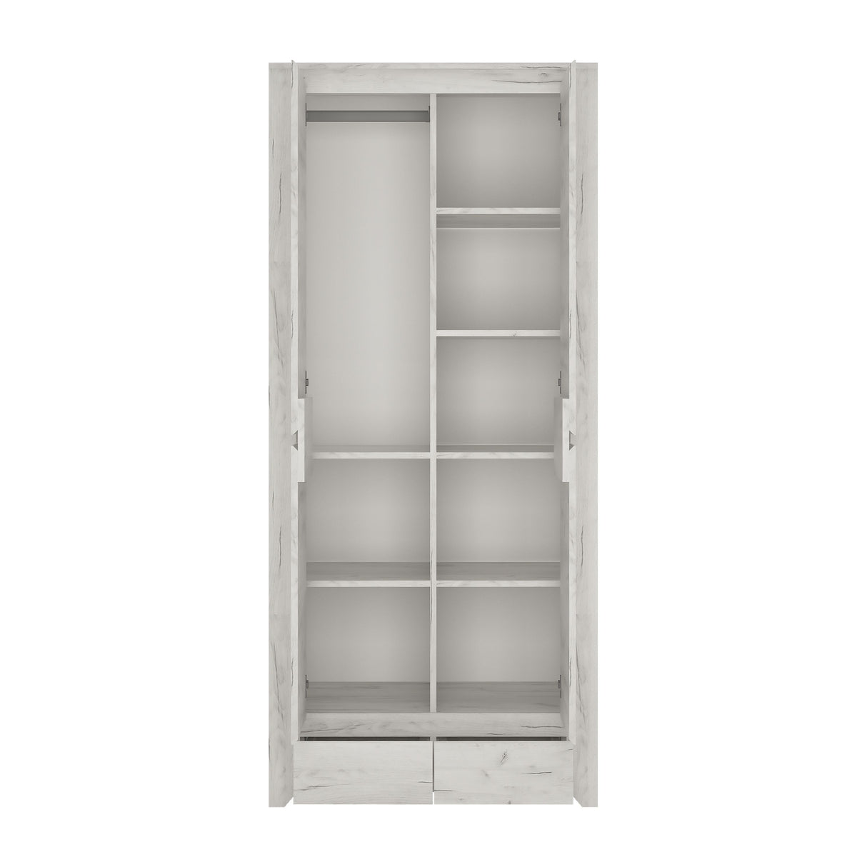 Wooden Wardrobe With 2 Doors And 2 Drawers - Angel
