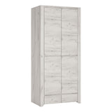 Wooden Wardrobe With 2 Doors And 2 Drawers - Angel