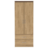 Wooden Wardrobe With 2 Doors And 2 Drawers - Charles