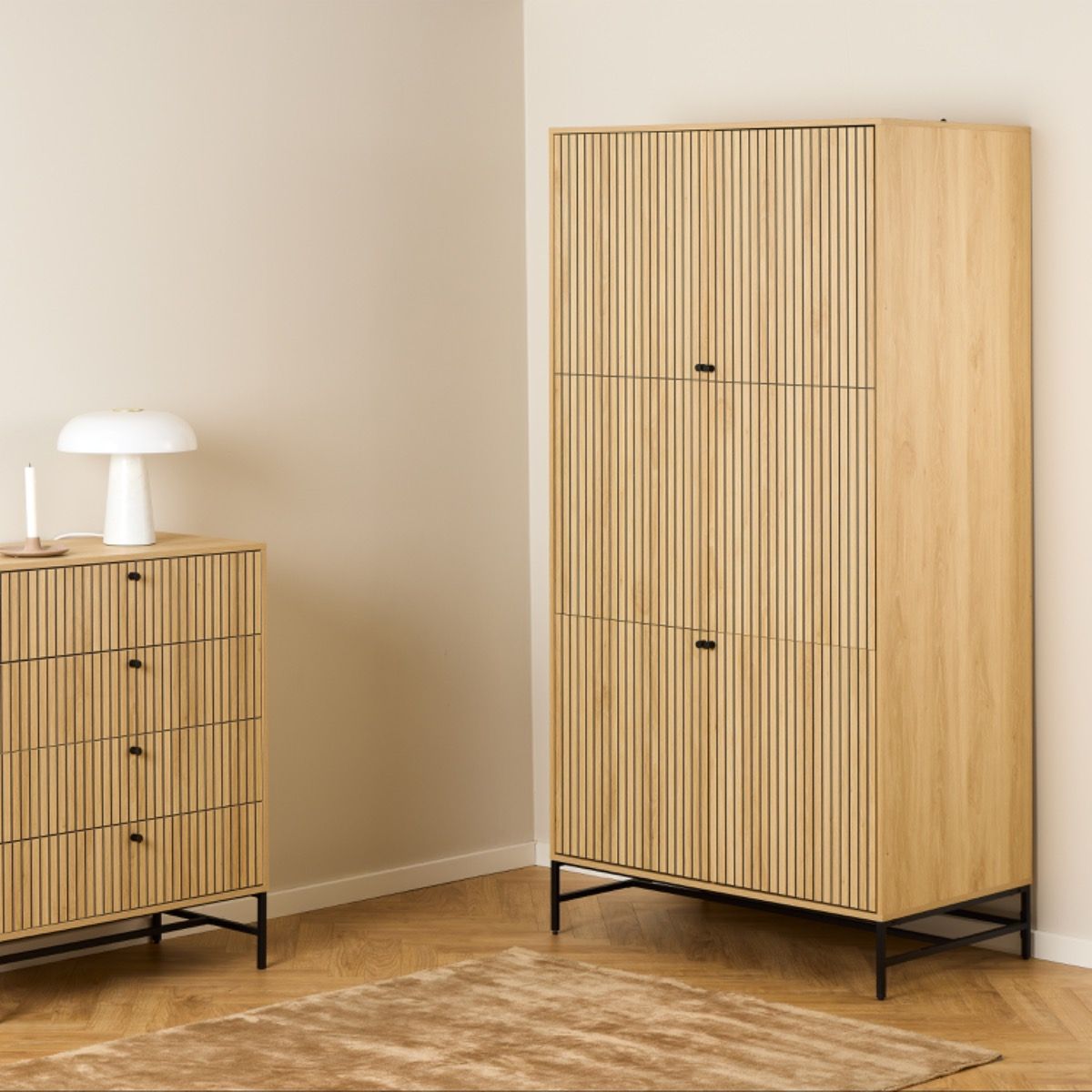 Wooden Wardrobe With 4 Doors - Albany