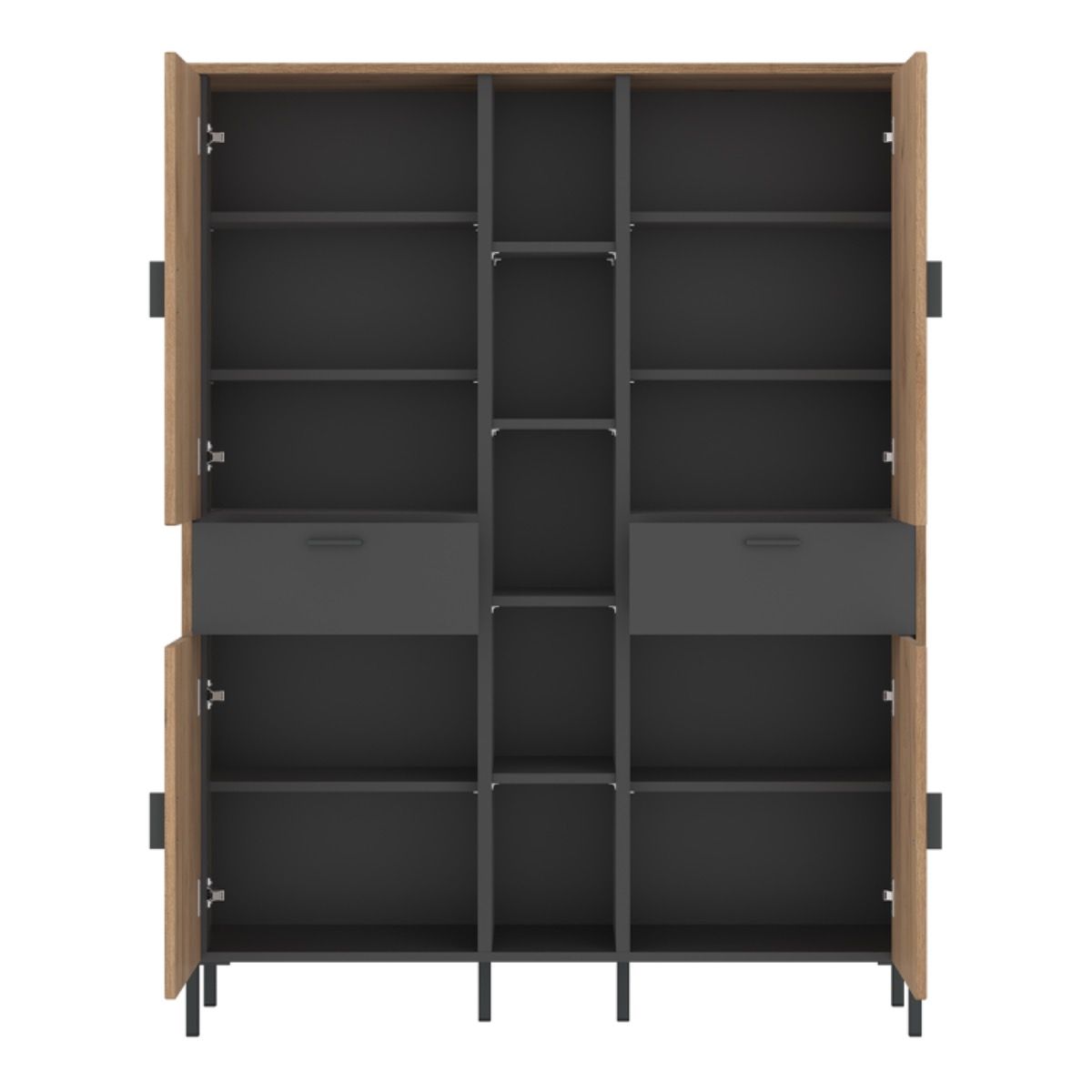 Wooden Wardrobe With 4 Doors And 2 Drawers - Arundel