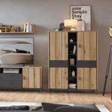 Wooden Wardrobe With 4 Doors And 2 Drawers - Arundel