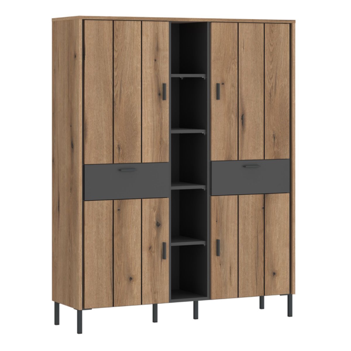 Wooden Wardrobe With 4 Doors And 2 Drawers - Arundel